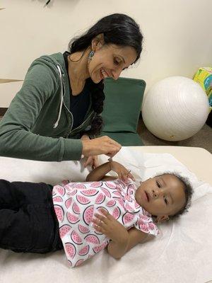 Shonishin treatment with a child