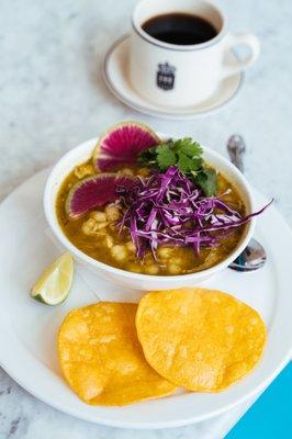 Pozole, a fan favorite at Ocho