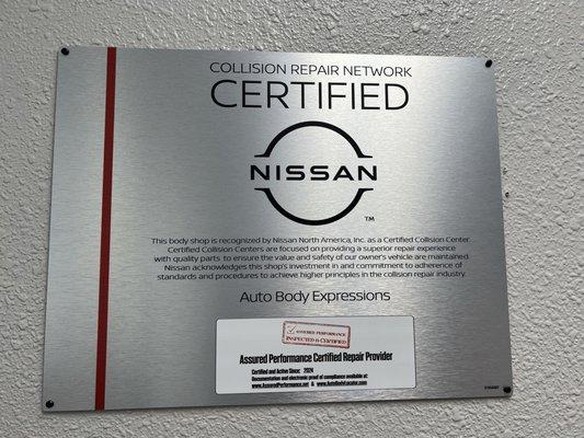 Nissan Certified Technicians, backed by a Lifetime Warranty.