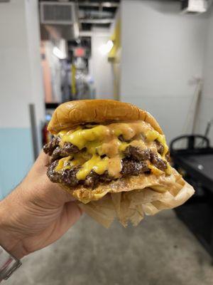 Triple cheeseburger