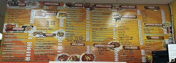 New menu with new prices