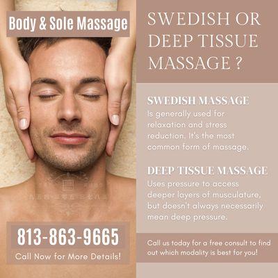 Body & Sole Massage
 6901 22nd Ave N #736, St. Petersburg, FL 33710
 Call us at 813-863-9665