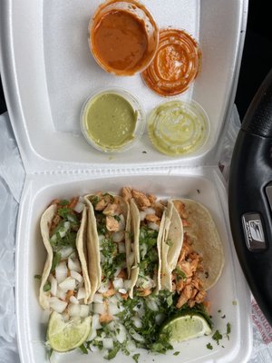 Chicken and shrimp tacos