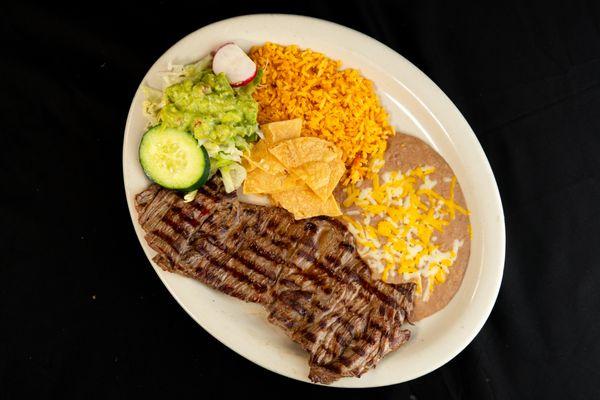 Carne Asada with Rice and Beans