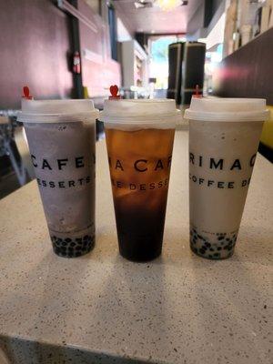 Taro smoothie, Iced Americano, Milk tea smoothie