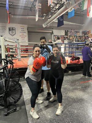 Friends visiting from out of town...the boxing family made them feel so welcomed and they both had a great workout!