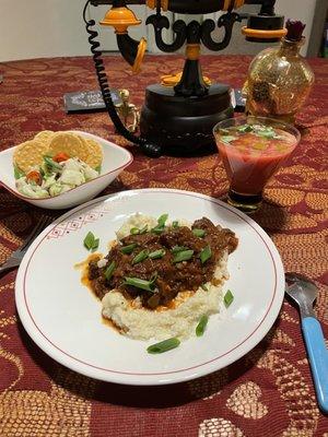 Spanish-Style Grillades and Grits