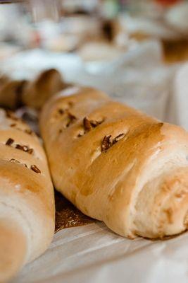 Pecan cinnamon swirl and cinnamon swirl made daily