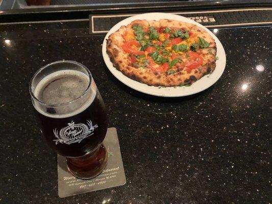 Oktoberfest And Margherita Pizza With Vegan Cheese