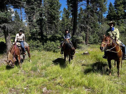 Group pic!! Sundance, Rodeo Queen & Badger! Beautiful scenery and great ride!