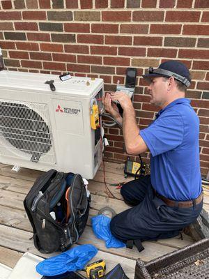 Troubleshooting an HVAC issue.