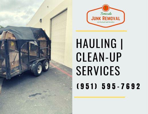 Temecula's Junk Removal - Hauling, clean-up, light demolition. Junk Hauling company in Murrieta and Temecula, CA.