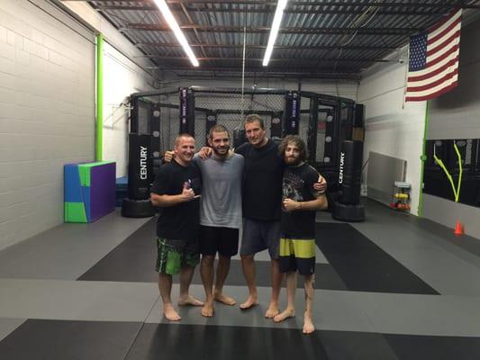 MMA legend Dan Fischer with MFC champ and TUF cast member Tom Gallicchio and Evolution Martial Arts Head instructor Master Greg Hussey