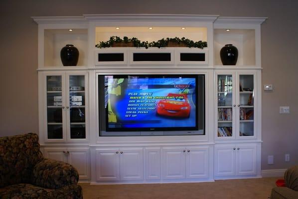 Media Niches are designed to fit your new large TV and all of your components, speakers and media.