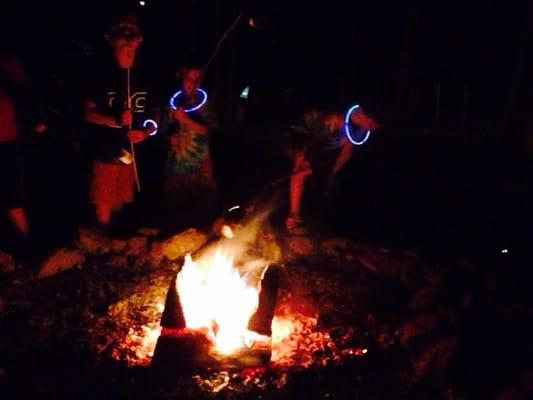 Campfire at night- singing & then roast marshmallow & make s'mores