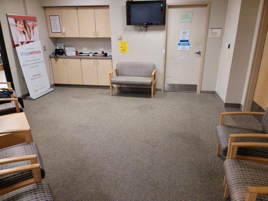 MRI waiting area on first floor.