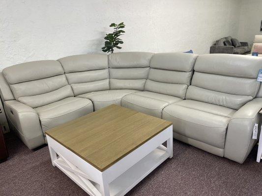 Furniture- 100% Real leather zero gravity 4 pc sectional with 3 power recliners- Blairesville $2,699