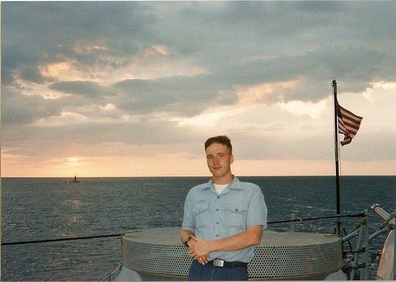 GO NAVY!!  Our owner James - in transit to the Persian Gulf during Desert Storm.