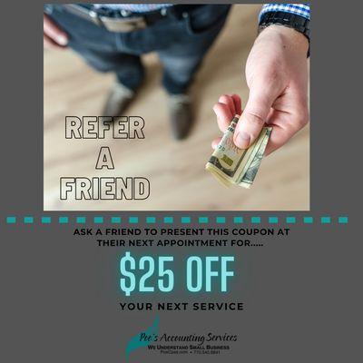 Refer a Friend for $25 off your next service