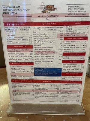 Breakfast Menu