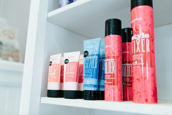 Our products. Among other brands, we carry Matrix, Kevin Murphy, and Cove.