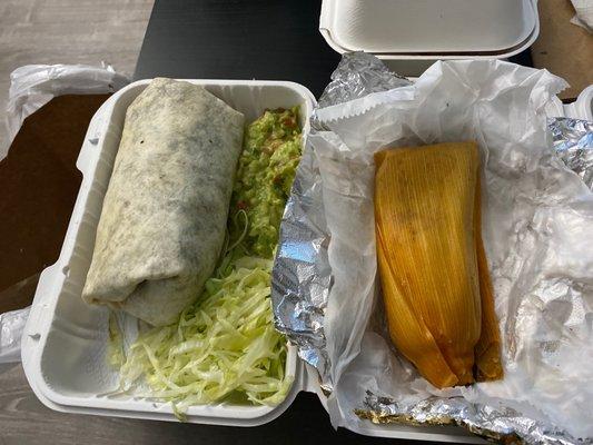 Burrito and tamales