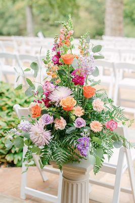 Top of aisle flowers from our wedding.