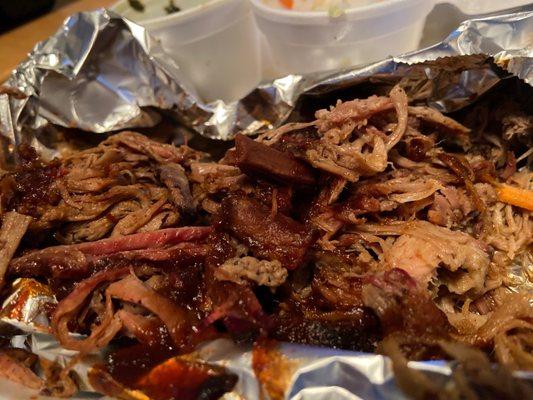 Brisket and Pulled pork.