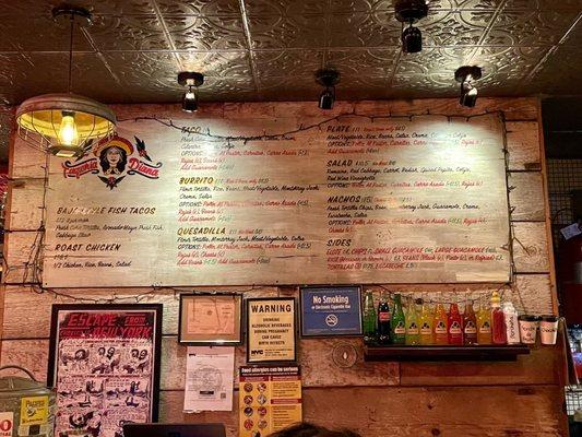 Menu sign board (Jan 2024) - zoom in for details and prices. Order up front and they'll bring everything to your table.