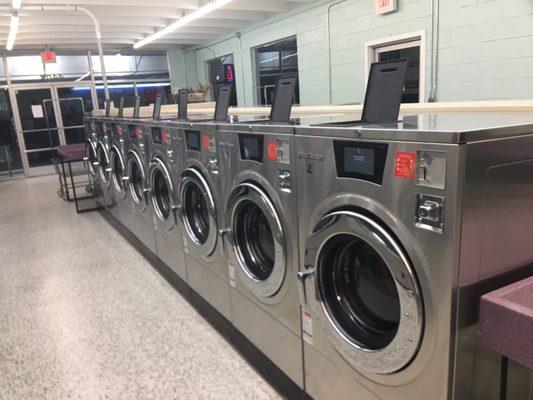 A whole row of brand new 40 pound dryers