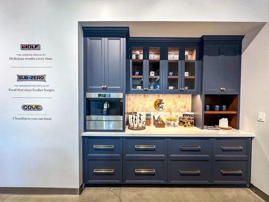 Wolf built in coffee maker, Custom Cabinets