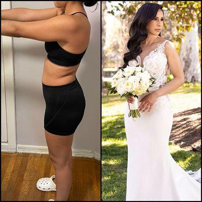 3 months of weight loss to prepare for her wedding