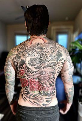 Body tattoo - phoenix full back tattoo