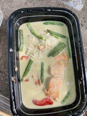 Salmon Green Curry Entree (part of a $27 course meal)