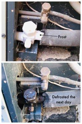 Before & after of our frosted AC