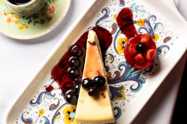 Cheesecake with Blueberry Sauce