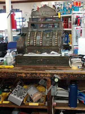 Antique cash register, they have been here a long time!