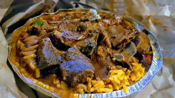 Goat over Rice and Beans