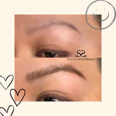 Suzi suzette Micoblading eyebrows with shading. In houston tx