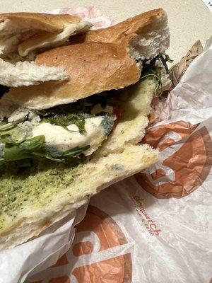 Moldy caprese sandwich