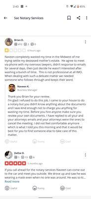 Here Naveen is lying !!! My lawyers did NOT cancel the meeting.  Why would you deal with a notary who is a liar ???