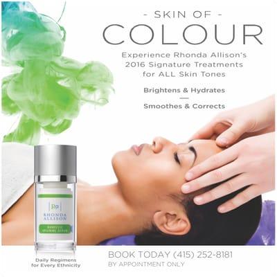 A targeted treatment with all the sophisticated luxuries your client will want. Rhonda Allison's 2016 Signature Facial, Skin of Color