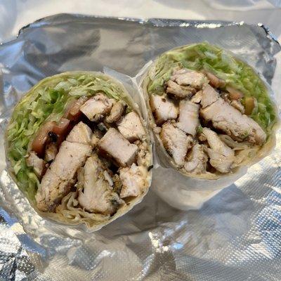 Chicken Caesar wrap ($9.25 w/ free water, soda, coffee or tea)