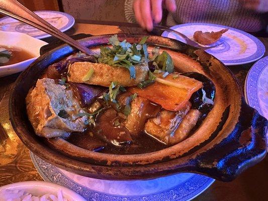 9. Eggplant with Tofu in Hot Pot