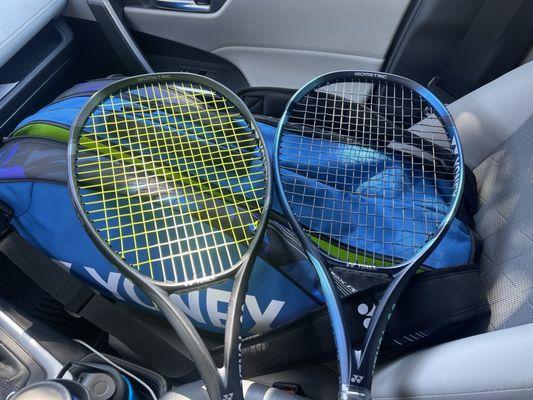 New Yonex rackets ordered for pickup from courtside