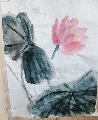 Chinese brush painting created by my elementary school child at the Brookline Chinese school