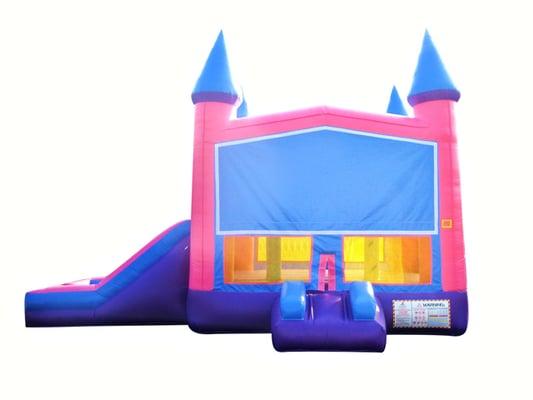 Pink castle combo bouncer waterslide