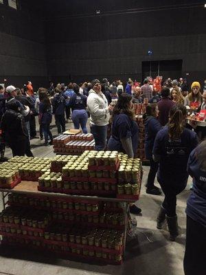 Packing Turkey baskets for the Basket Brigade 2017