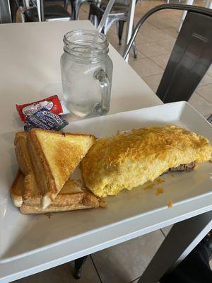 Egg cheese and sausage omelet