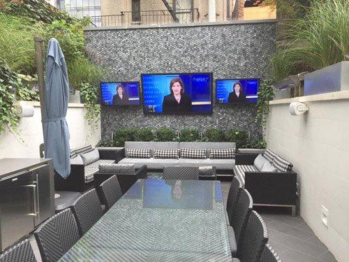 Outdoor displays audio video system